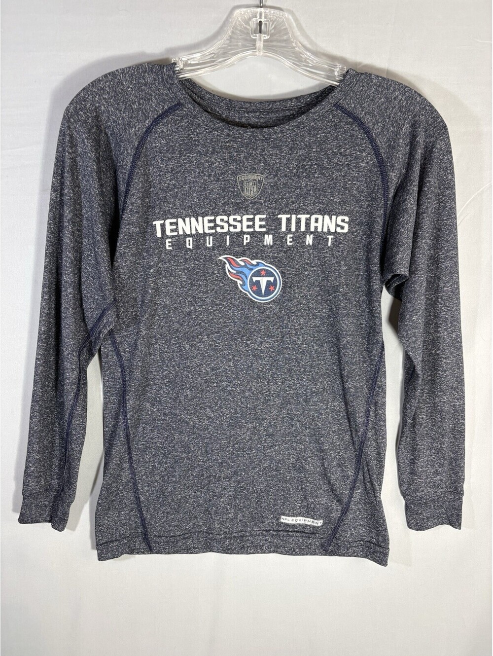 NFL Tennessee Titans Youth M 10/12 Gray Performance Long Sleeve Shirt Team Logo